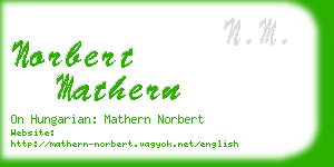 norbert mathern business card